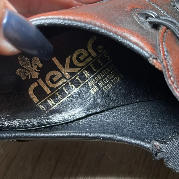 Rieker Antistress‎ Celia Leather Slip On Loafers Brown - Picture 8 of 9